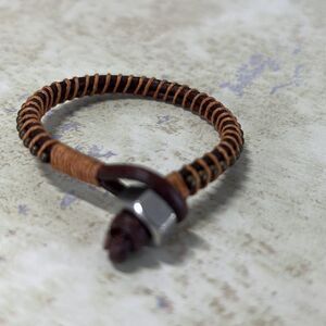 #12 Leather Handcrafted Bracelet 6.5”